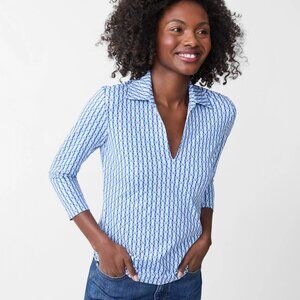 NWT J. Mclaughlin Aida 3/4 Sleeve Top in Bloom Geo
